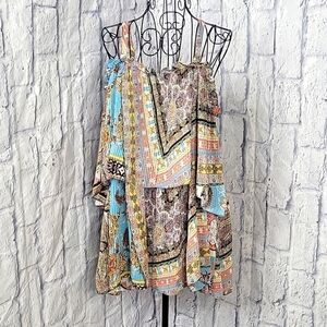 MELISSA PAIGE Crinkle Multicolored‎ Floral/Paisley Blouse XL/TG